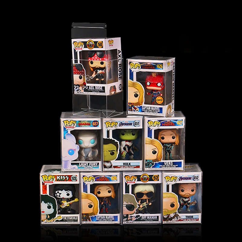 Funko Pop Protector - ファンコ4インチポップビニールフィギュア対応プレミアムプロテクターケース-超透明、頑丈、厚手、保護フィルム、ロックタブ付き