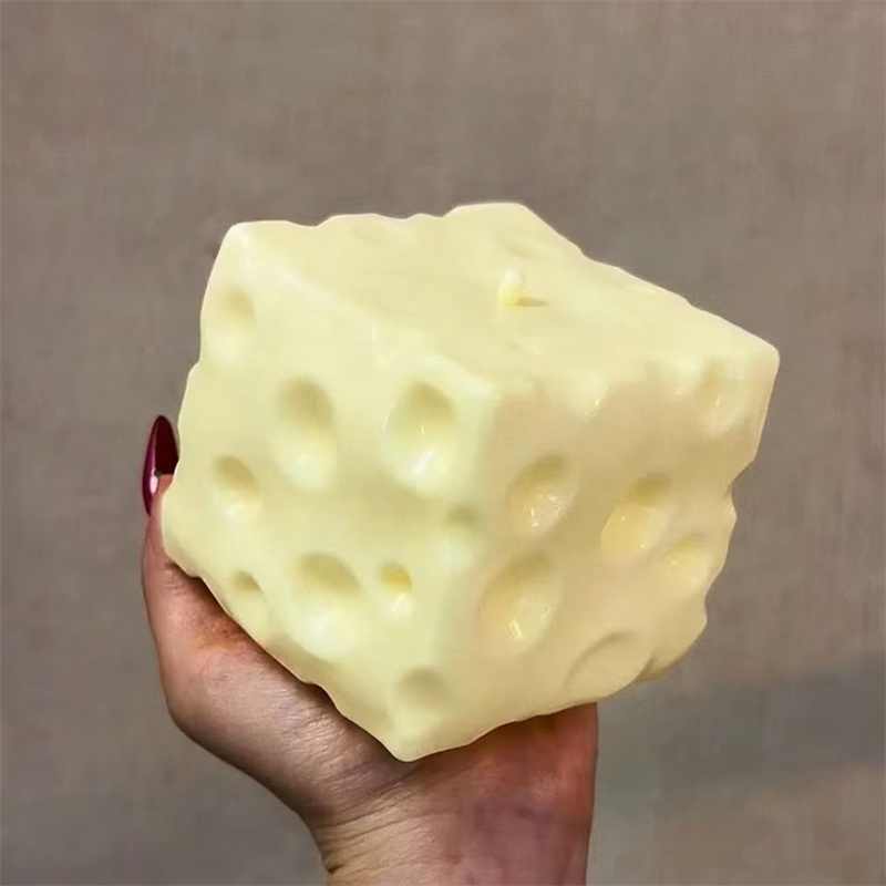 Fidget Cube Original - *-*ジャンボチーズキューブストレスボール ビッグチーズ型の変形可能スクイーズボール ノンバウンスフィジェットトイ ASMR感覚ストレス解消おもちゃ フェスティバルギフト