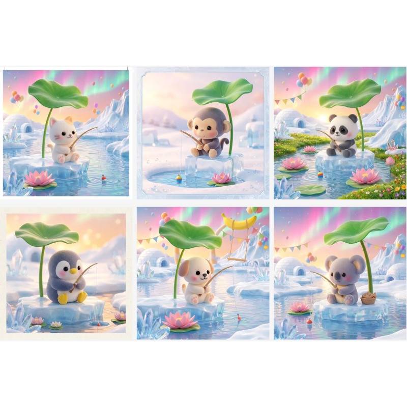 Capsule Toy Gashapon - ガシャポンカプセル玩具南極動物パーティーシリーズかわいいパンダ猿ペンギン人形モデルおもちゃ収集装飾品