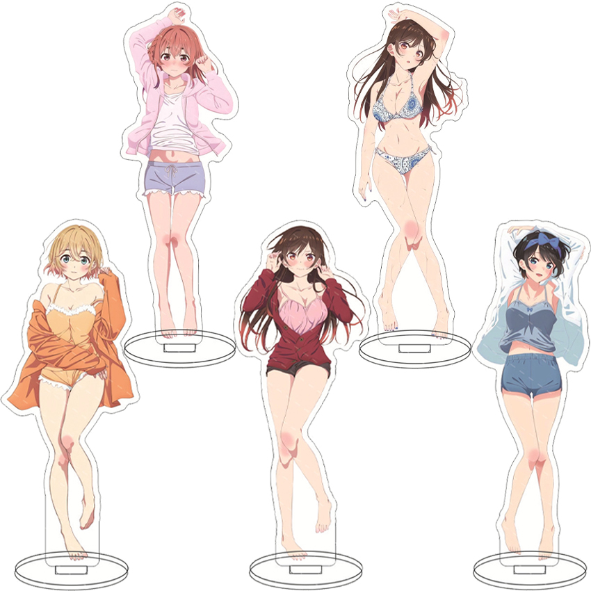 Figma Stand Set - 16CMアニメフィギュア レンタル・ア・ガールフレンド ‌ 水原千鶴 佐々新葉ルカ 七海マミ