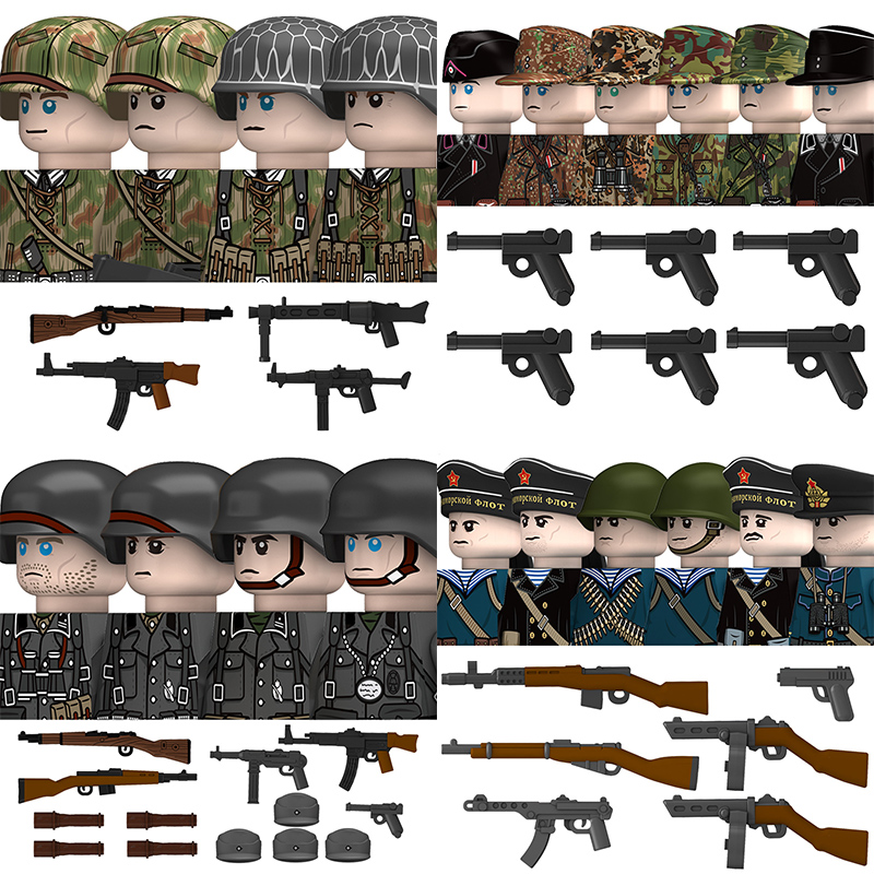Lego Minifigure Holder - 第二次世界大戦 ドイツ軍 北アフリカ軍団 兵士 フィギュア 組み立てブロック