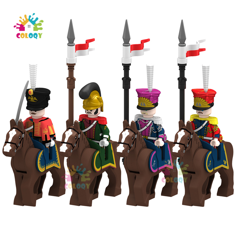 Lego Minifigure Holder - 子供のおもちゃナポレオン騎兵ビルディングブロック戦争馬サドル兵士ミニアクションフィギュアのおもちゃ子供のためのクリスマスギフト