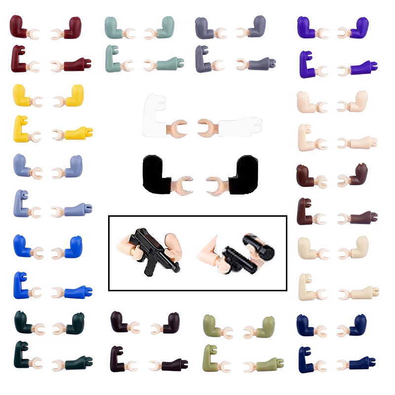 Lego Minifigure Holder - ミリタリーフィギュア,手武器,警察のアクセサリー,ビルディングブロック,特別な軍隊部品,兵士,武器,おもちゃ