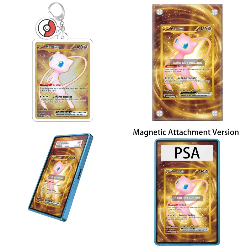Display Case Acrylic - ポケモンTCG 151 ミュウEX アニメ拡張アート ファン向けギフト リサイクル可能なアクリル製保護ケース付きキーホルダー