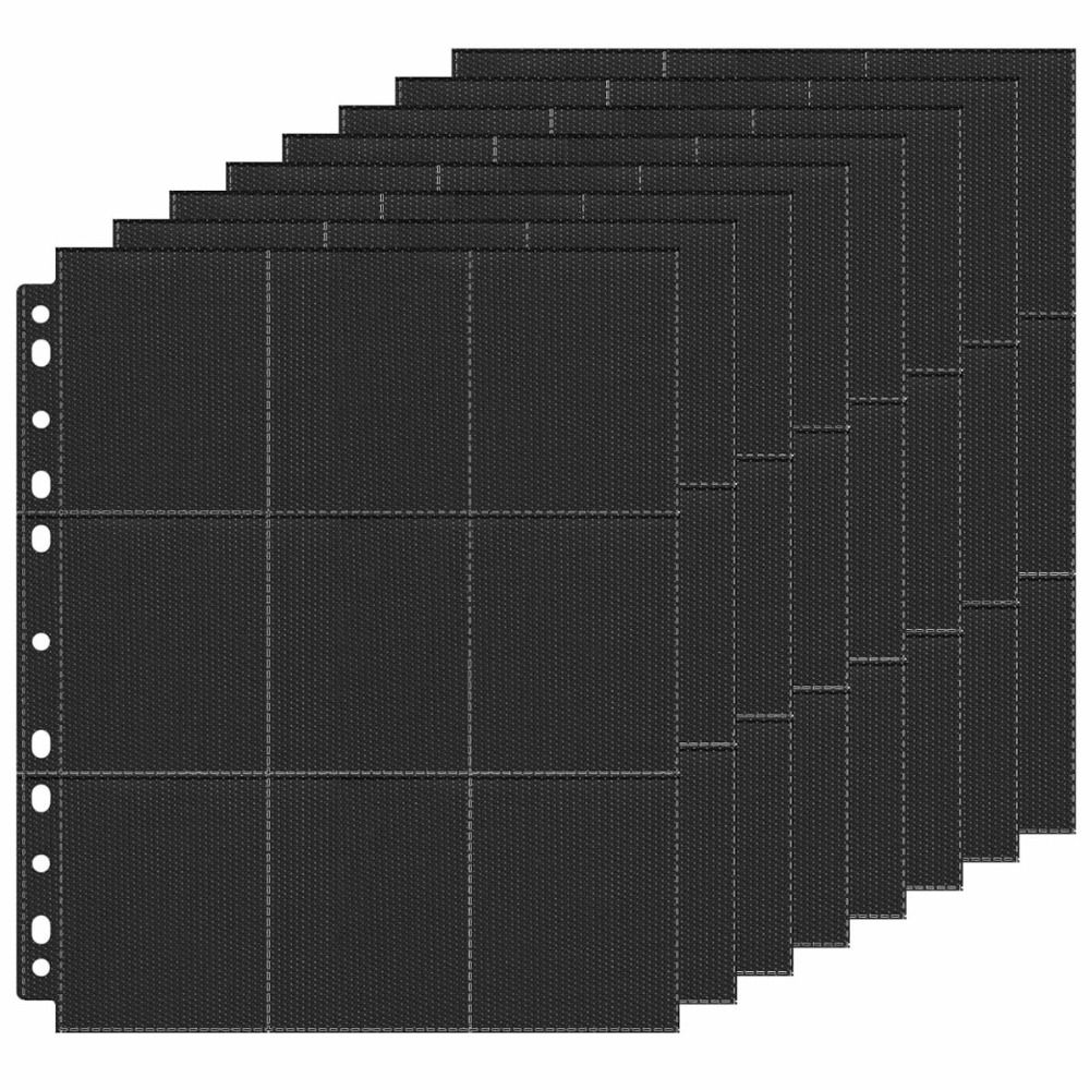 Trading Card Binder - 10枚入り 9ポケット A4トレーディングカードバインダーページ サイドローディング強化縫い目 ゲームカードポケットページ 透明両面