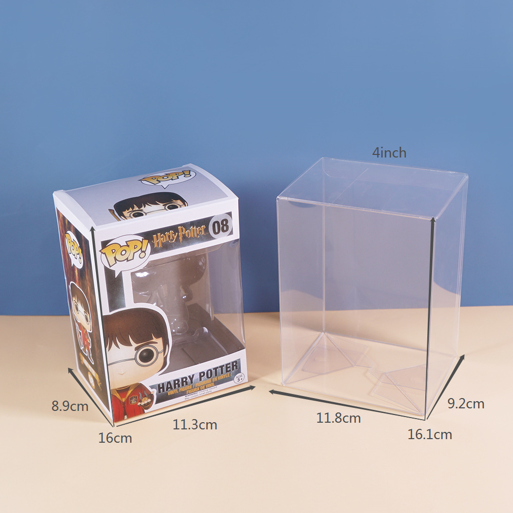 Funko Pop Protector - クリアプロテクターケース 4インチファンコポップに対応、保護フィルム付きクリスタルクリアプラスチックカバー、厚いビニールポップフィギュアケース
