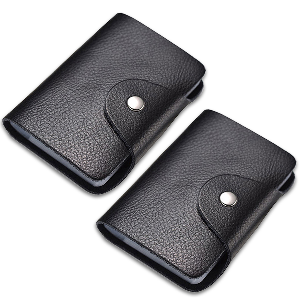 Card Top Loader - 名刺入れ盗難防止IDクレジットカードホルダーファッション24カードスロットレザーポケットケース小銭入れ財布カードオーガナイザー
