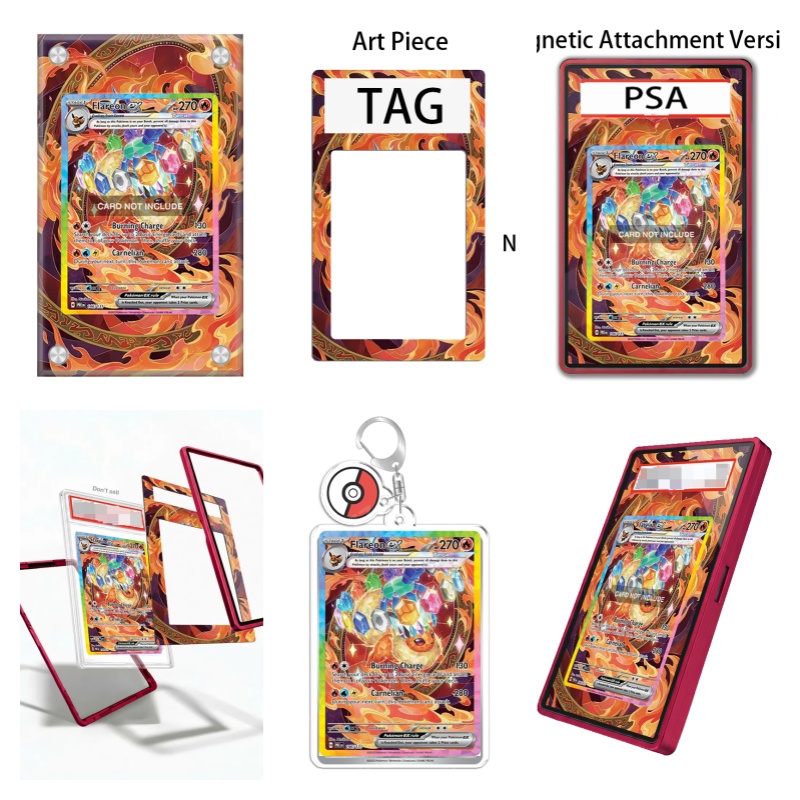 Display Case Acrylic - ポケモン プリズマティックエボリューションズ フレアオン ex アニメ用アートディスプレイ、ファンへのギフト、リサイクル可能なアクリル製保護ケースキーホルダー
