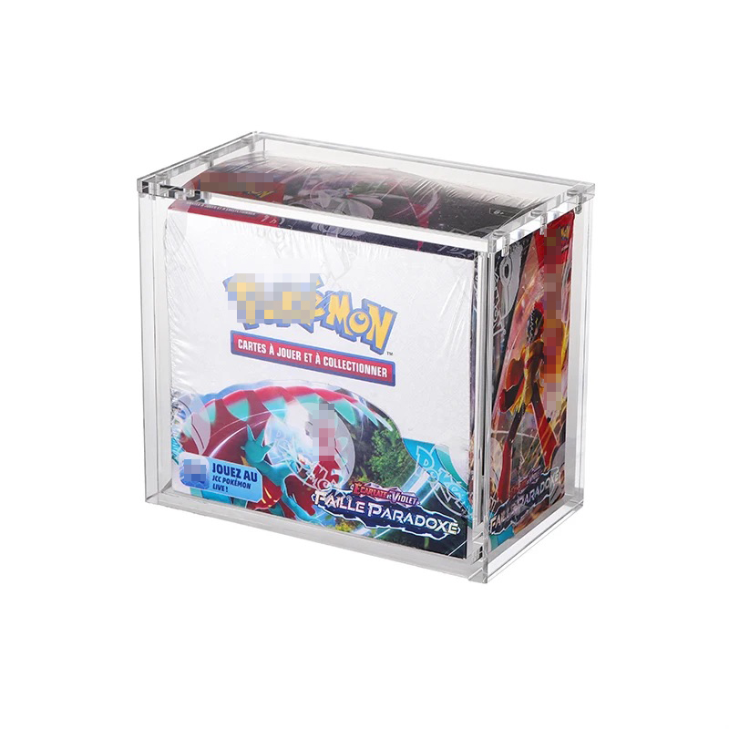 Display Case Acrylic - 99%UVカット、マグネット式、モダンなアクリル製ポケモンカードブースターパックボックス用ディスプレイケース、クリアでスタイリッシュな収納ソリューション