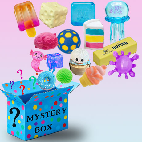 Mystery Box Blind Bag - 2026年ホットキュートキューブ＆オーシャン スクイッシーブラインドボックス、ランダムサプライズスクイーズトイ、1個保証付きラッキーストレス解消フィジェットトイセット