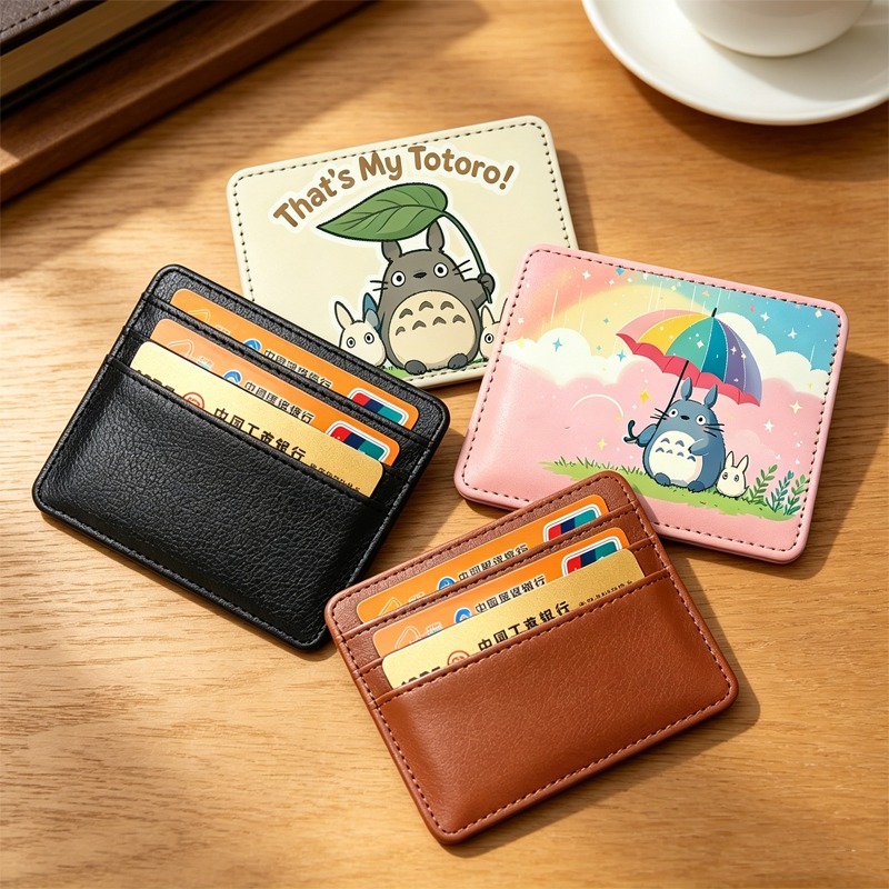 Card Top Loader - トトロのかわいいスリムIDカード＆銀行カードホルダー財布、男女兼用、漫画アニメ柄カードホルダー、カードプロテクターケース、ギフト