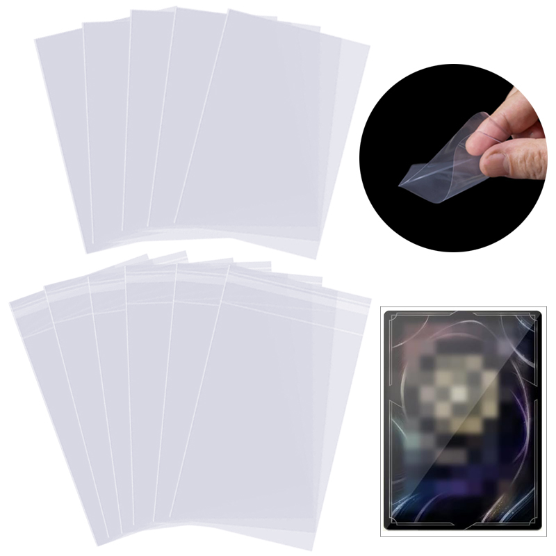 Card Penny Sleeve - 100/200 個カードスリーブ 65 × 90 ミリメートルフラット口/セルフシール透明防水収集スター追跡/ゲームカード保護