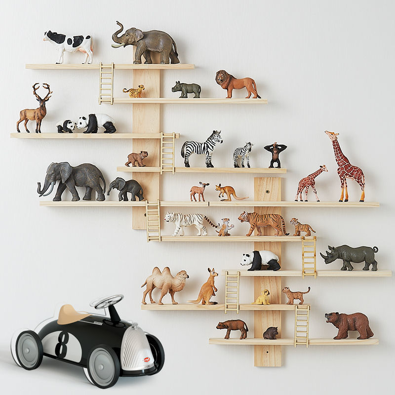 子供部屋動物モデルディスプレイラックポップフィギュア棚壁動物 - Pop Display Shelf のレビューと価格