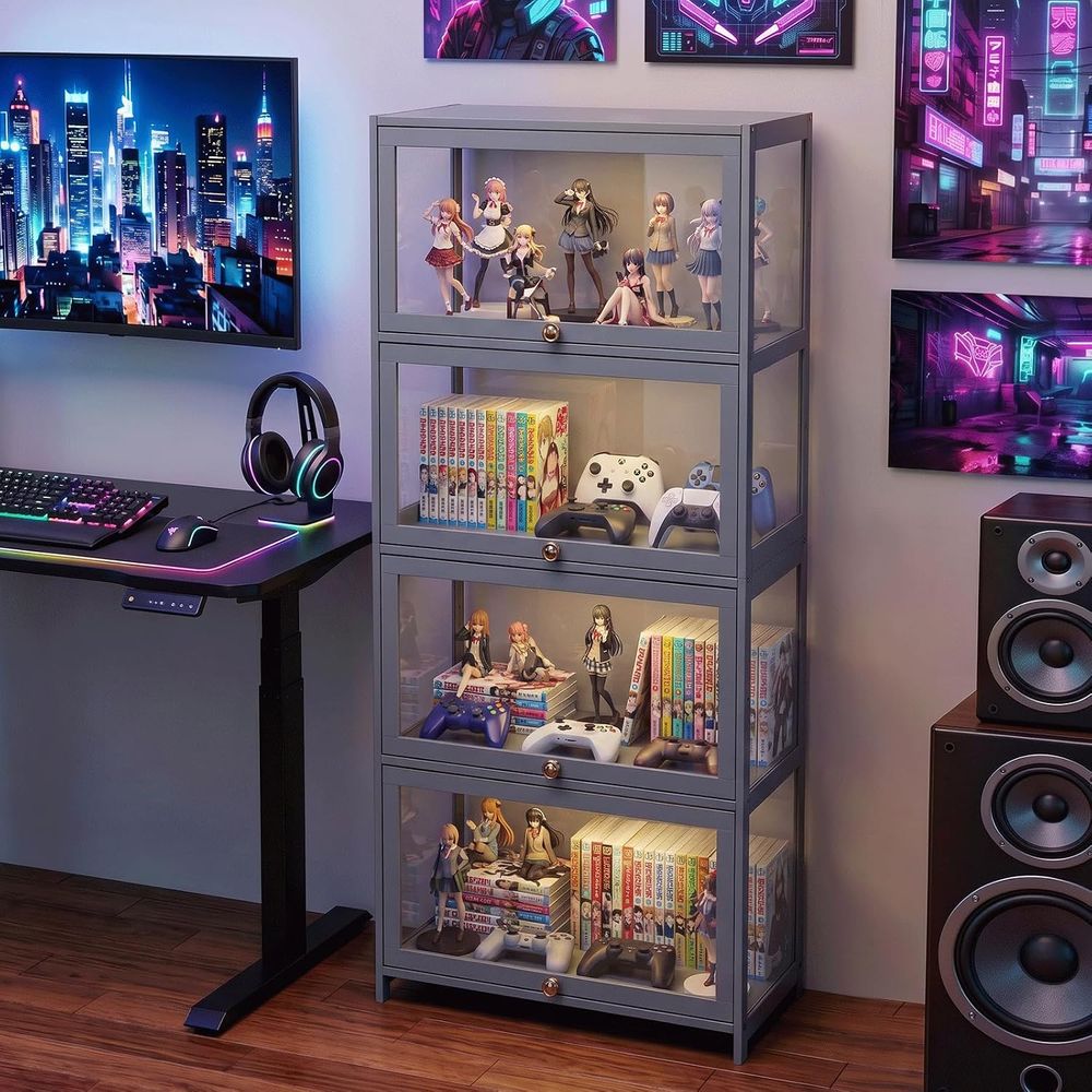 4段アクリル製コレクションディスプレイケース、透明ショーケー - Display Case Acrylic のレビューと価格