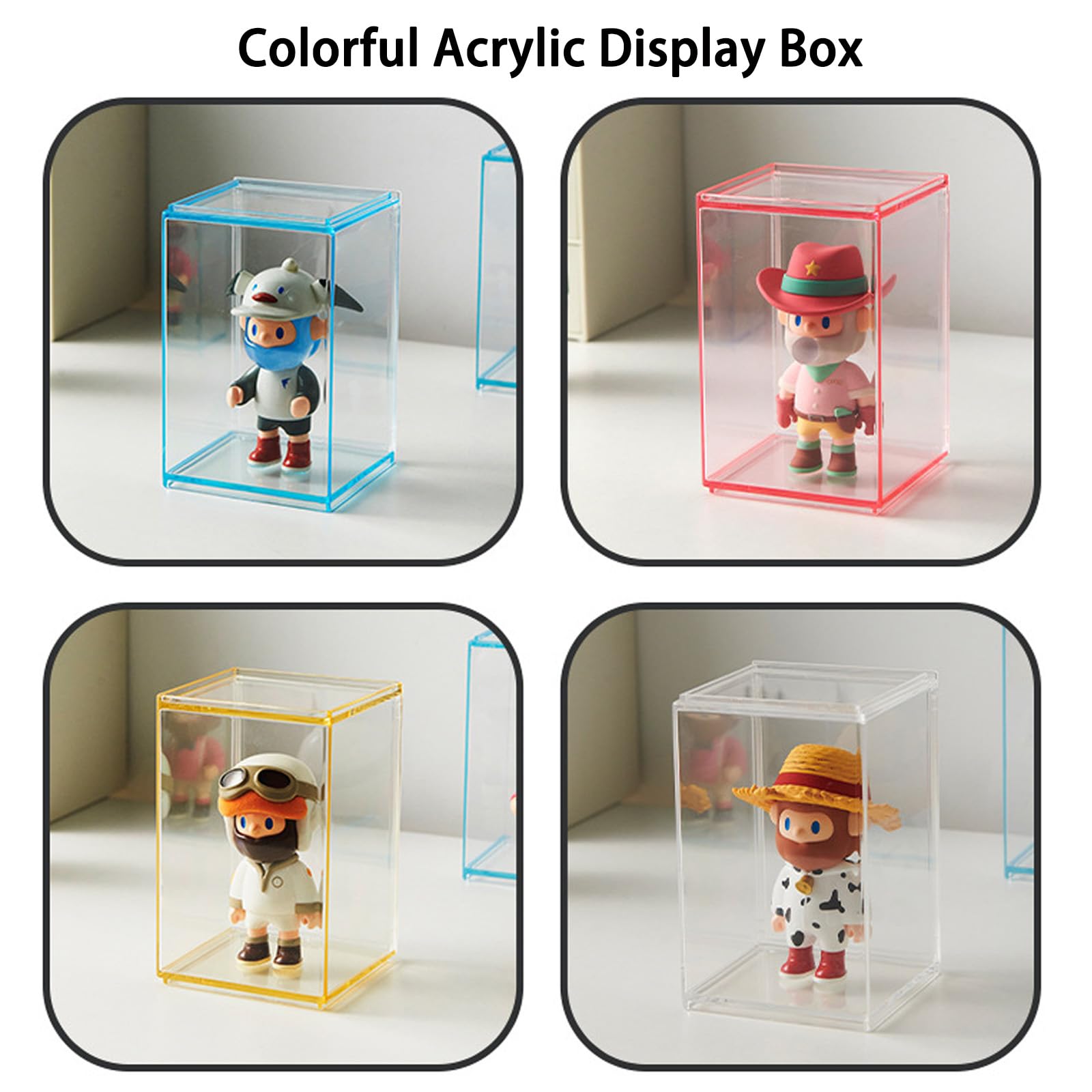 アクリルディスプレイケース カラフルフィギュア用、積み重ね可 - Pop Display Shelf のレビューと価格
