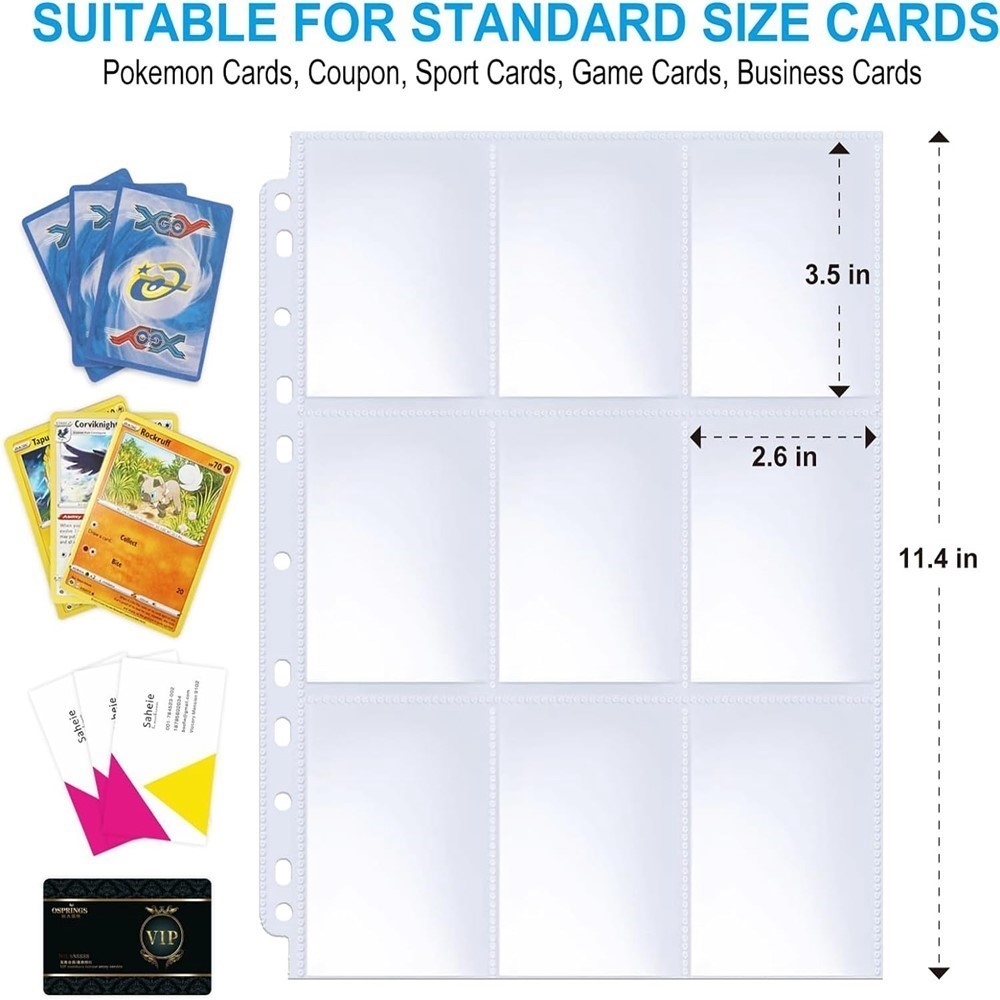 50枚入り 9ポケット 片面トレーディングカードプロテクター - Pokemon Binder Card のレビューと価格