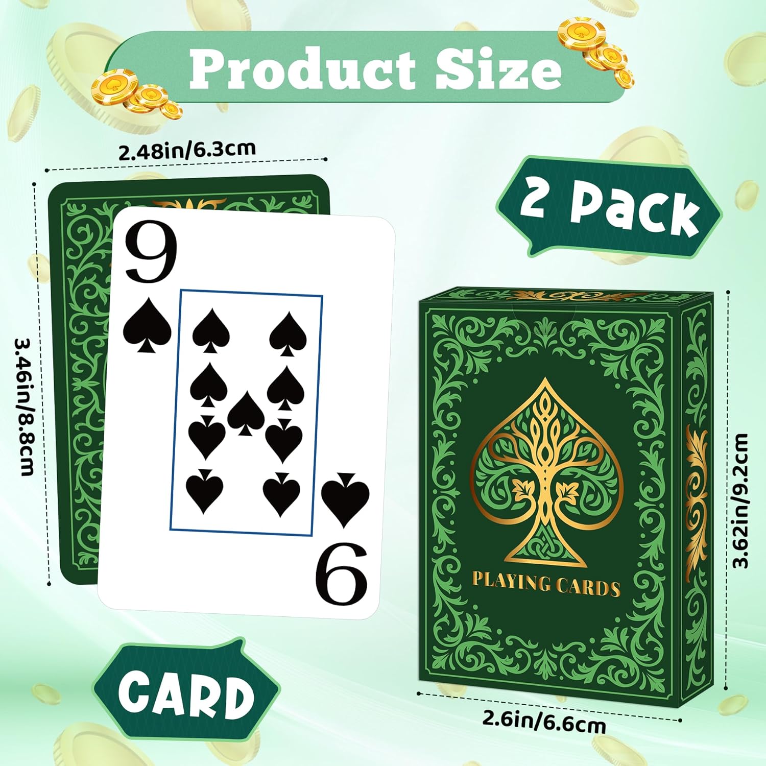 2パックのトランプ |   大きな文字のトランプ |   簡 - Graded Card Display のレビューと価格