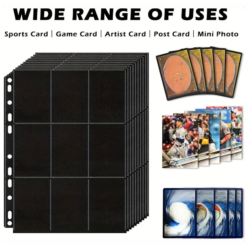 10パック ブラック 9ポケット A4 トレーディングカード - Trading Card Binder のレビューと価格