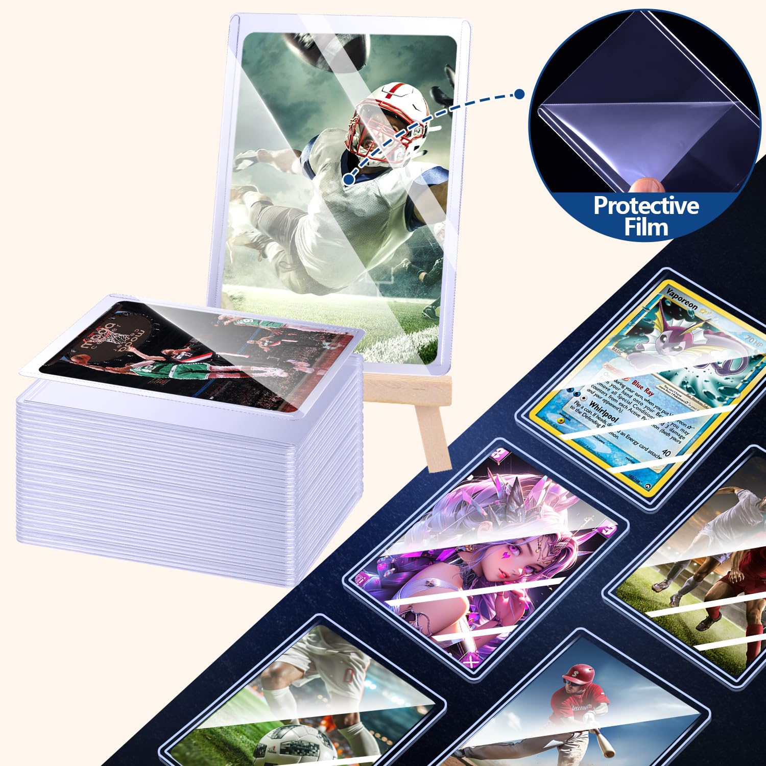 25-100 個ハードカードスリーブアンチスクラッチホルダー - Card Penny Sleeve のレビューと価格
