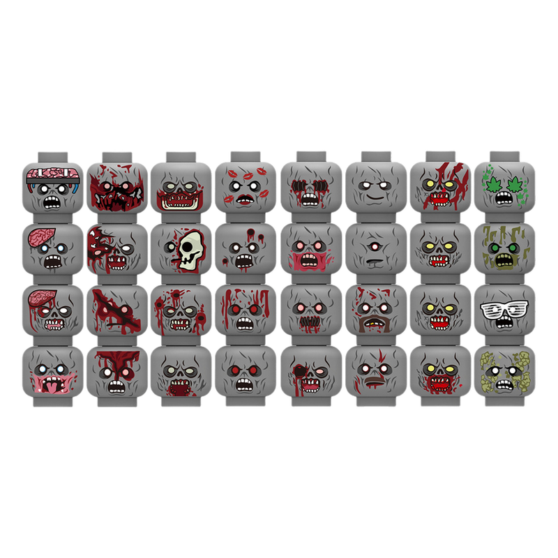 傷ついた表情のある顔のブロック、陸軍兵士フィギュア、ゾンビの - Lego Minifigure Holder のレビューと価格