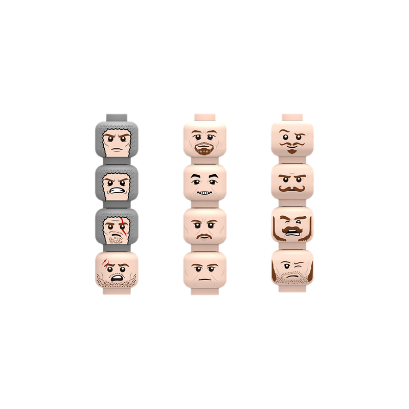 傷ついた表情のある顔のブロック、陸軍兵士フィギュア、ゾンビの - Lego Minifigure Holder のレビューと価格
