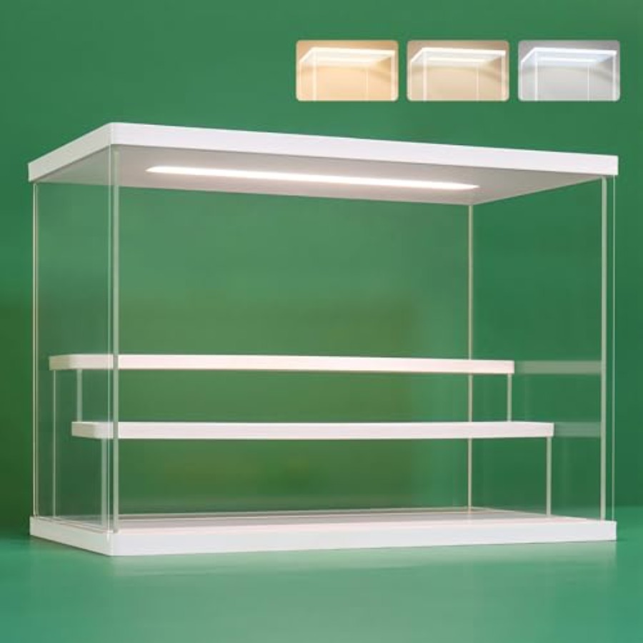 透明アクリルディスプレイケーススタンド LEDライト付き 2 - Display Case Acrylic のレビューと価格