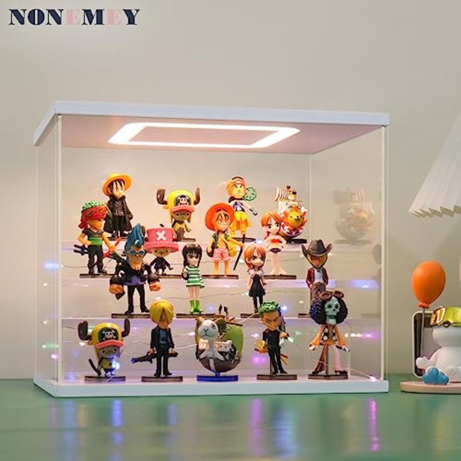 透明アクリルディスプレイケーススタンド LEDライト付き 2 - Display Case Acrylic のレビューと価格